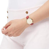 Buy Shop Burberry The Classic Gold Dial Red Leather Strap Watch for Women - BU10102 USA Online