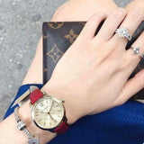 Buy Shop Burberry The Classic Gold Dial Red Leather Strap Watch for Women - BU10102 USA Online
