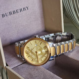 Buy Shop Burberry The Classic Gold Dial Two Tone Steel Strap Watch for Men - BU10011 USA Online