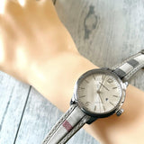 Buy Shop Burberry The Classic Guilloche Silver Dial Grey Leather Strap Watch for Women - BU10113 USA Online