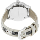 Buy Shop Burberry The Classic Guilloche Silver Dial Grey Leather Strap Watch for Women - BU10113 USA Online