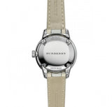 Buy Shop Burberry The Classic Guilloche Silver Dial Grey Leather Strap Watch for Women - BU10113 USA Online
