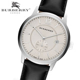 Buy Shop Burberry The Classic Horseferry Beige Dial Black Leather Strap Watch for Men - BU10000 USA Online
