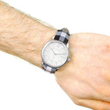 Buy Shop Burberry The Classic Horseferry Silver Dial Black Leather Strap Watch for Men - BU10002 USA Online