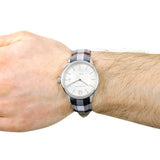 Buy Shop Burberry The Classic Horseferry Silver Dial Black Leather Strap Watch for Men - BU10002 USA Online