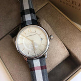 Buy Shop Burberry The Classic Horseferry Silver Dial Black Leather Strap Watch for Men - BU10002 USA Online