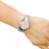 Buy Shop Burberry The Classic Pink Dial Silver Steel Strap Watch for Women - BU10111 USA Online