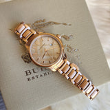 Buy Shop Burberry The Classic Rose Gold Dial Rose Gold Steel Strap Watch for Women - BU10116 USA Online