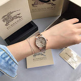 Buy Shop Burberry The Classic Rose Gold Dial Rose Gold Steel Strap Watch for Women - BU10116 USA Online