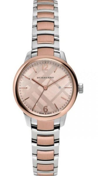 Buy Shop Burberry The Classic Rose Gold Dial Two Tone Steel Strap Watch for Women - BU10117 USA Online