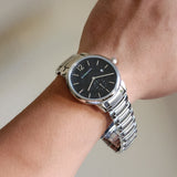 Buy Shop Burberry The Classic Round Black Dial Silver Steel Strap Watch for Men - BU10005 USA Online