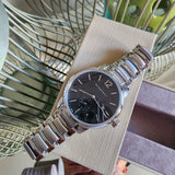Buy Shop Burberry The Classic Round Black Dial Silver Steel Strap Watch for Men - BU10005 USA Online