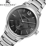 Buy Shop Burberry The Classic Round Black Dial Silver Steel Strap Watch for Men - BU10005 USA Online
