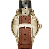 Buy Shop Burberry The Classic Round Gold Dial Brown Leather Strap Unisex Watch - BU10001 USA Online