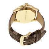 Buy Shop Burberry The Classic Round Gold Dial Brown Leather Strap Unisex Watch - BU10001 USA Online