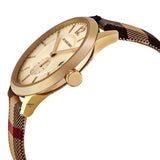 Buy Shop Burberry The Classic Round Gold Dial Brown Leather Strap Unisex Watch - BU10001 USA Online
