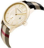 Buy Shop Burberry The Classic Round Gold Dial Brown Leather Strap Unisex Watch - BU10001 USA Online