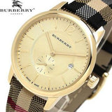 Buy Shop Burberry The Classic Round Gold Dial Brown Leather Strap Unisex Watch - BU10001 USA Online