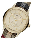 Buy Shop Burberry The Classic Round Gold Dial Brown Leather Strap Unisex Watch - BU10001 USA Online