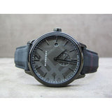 Buy Shop Burberry The Classic Round Horseferry Black Dial Black Leather Strap Watch for Men - BU10010 USA Online