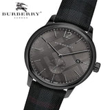 Buy Shop Burberry The Classic Round Horseferry Black Dial Black Leather Strap Watch for Men - BU10010 USA Online