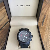 Buy Shop Burberry The Endurance Chronograph Black Dial Black Rubber Strap Watch For Men - BU9802 USA Online