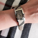 Buy Shop Burberry The Pioneer Grey Dial Leather Strap Watch for Women - BU9504 USA Online