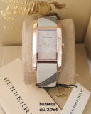 Buy Shop Burberry The Pioneer Rose Gold Dial Haymarket Brown Leather Strap Watch for Women - BU9408 USA Online