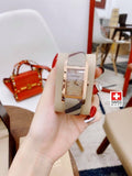 Buy Shop Burberry The Pioneer Rose Gold Dial Haymarket Brown Leather Strap Watch for Women - BU9408 USA Online