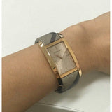 Buy Shop Burberry The Pioneer Rose Gold Dial Haymarket Brown Leather Strap Watch for Women - BU9408 USA Online