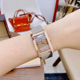 Buy Shop Burberry The Pioneer Rose Gold Dial Haymarket Brown Leather Strap Watch for Women - BU9408 USA Online