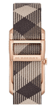 Buy Shop Burberry The Pioneer Rose Gold Dial Haymarket Brown Leather Strap Watch for Women - BU9408 USA Online