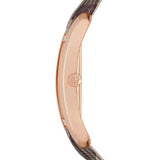 Buy Shop Burberry The Pioneer Rose Gold Dial Haymarket Brown Leather Strap Watch for Women - BU9408 USA Online