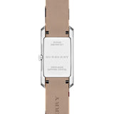 Buy Shop Burberry The Pioneer Silver Dial Haymarket Beige Leather Strap Watch for Women - BU9406 USA Online