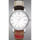 Buy Shop Burberry Utilitarian White Dial Multicolor Leather Strap Watch for Women - BU7824 USA Online