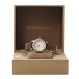 Buy Shop Burberry The Utilitarian White Dial Brown Leather Strap Watch for Women - BU7865 USA Online