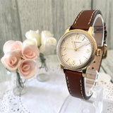 Buy Shop Burberry The Utilitarian White Dial Brown Leather Strap Watch for Women - BU7865 USA Online