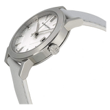 Buy Shop Burberry The City Silver Dial White Leather Strap Watch for Women - BU9019 USA Online