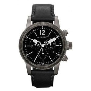 Buy Shop Burberry Utilitarian Chronograph Black Dial Black Leather Strap Watch for Men - BU7813 USA Online
