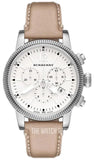 Buy Shop Burberry Utilitarian Chronograph White Dial Pink Leather Strap Watch for Women - BU7816 USA Online