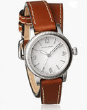 Buy Shop Burberry Utilitarian White Dial Brown Leather Strap Watch for Women - BU7848 USA Online
