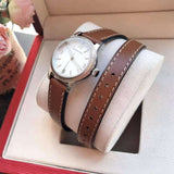 Buy Shop Burberry Utilitarian White Dial Brown Leather Strap Watch for Women - BU7848 USA Online