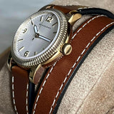 Buy Shop Burberry Utilitarian White Dial Brown Leather Strap Watch for Women - BU7850 USA Online