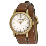 Buy Shop Burberry Utilitarian White Dial Brown Leather Strap Watch for Women - BU7850 USA Online