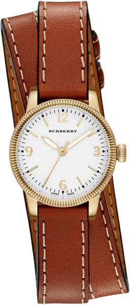 Buy Shop Burberry Utilitarian White Dial Brown Leather Strap Watch for Women - BU7850 USA Online