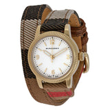 Buy Shop Burberry Utilitarian White Dial Multicolor Leather Strap Watch for Women - BU7851 USA Online