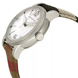 Buy Shop Burberry Utilitarian White Dial Multicolor Leather Strap Watch for Women - BU7824 USA Online