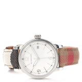 Buy Shop Burberry Utilitarian White Dial Multicolor Leather Strap Watch for Women - BU7824 USA Online