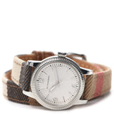Buy Shop Burberry Utilitarian White Dial Multicolor Leather Strap Watch for Women - BU7849 USA Online