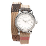 Buy Shop Burberry Utilitarian White Dial Multicolor Leather Strap Watch for Women - BU7849 USA Online